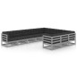 vidaXL Set de muebles de jardín 10 pzas con cojines madera pino gris vidaXL Set de muebles de jardín 10 pzas con cojines madera pino gris