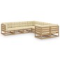 vidaXL Set de muebles de jardín 8 pzs cojines madera pino marrón miel vidaXL Set de muebles de jardín 8 pzs cojines madera pino marrón miel