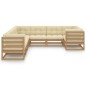 vidaXL Set de muebles de jardín 8 pzs cojines madera pino marrón miel vidaXL Set de muebles de jardín 8 pzs cojines madera pino marrón miel