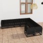 vidaXL Set de muebles de jardín 9 pzas con cojines madera pino negro vidaXL Set de muebles de jardín 9 pzas con cojines madera pino negro