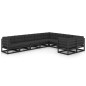vidaXL Set de muebles de jardín 9 pzas con cojines madera pino negro vidaXL Set de muebles de jardín 9 pzas con cojines madera pino negro