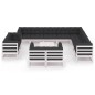 vidaXL Set de muebles de jardín 13 pzas con cojines madera pino blanco vidaXL Set de muebles de jardín 13 pzas con cojines madera pino blanco