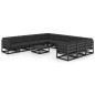 vidaXL Set de muebles de jardín 12 pzas con cojines madera pino negro vidaXL Set de muebles de jardín 12 pzas con cojines madera pino negro