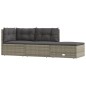 vidaXL Set de muebles de jardín 3 pzas y cojines ratán sintético gris vidaXL Set de muebles de jardín 3 pzas y cojines ratán sintético gris