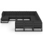 vidaXL Set de muebles de jardín 12 pzas con cojines madera pino negro vidaXL Set de muebles de jardín 12 pzas con cojines madera pino negro