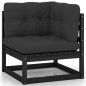 vidaXL Set de muebles de jardín 12 pzas con cojines madera pino negro vidaXL Set de muebles de jardín 12 pzas con cojines madera pino negro