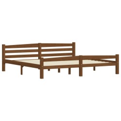 vidaXL Estructura de cama madera maciza pino marrón miel 200x200 cm