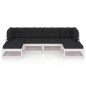 vidaXL Set de muebles de jardín 6 pzas con cojines madera pino blanco vidaXL Set de muebles de jardín 6 pzas con cojines madera pino blanco