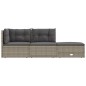 vidaXL Set de muebles de jardín 3 pzas y cojines ratán sintético gris vidaXL Set de muebles de jardín 3 pzas y cojines ratán sintético gris