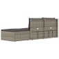 vidaXL Set de muebles de jardín 3 pzas y cojines ratán sintético gris vidaXL Set de muebles de jardín 3 pzas y cojines ratán sintético gris