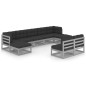 vidaXL Juego de muebles de jardín 9 pzas y cojines madera maciza pino vidaXL Juego de muebles de jardín 9 pzas y cojines madera maciza pino