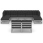 vidaXL Juego de muebles de jardín 9 pzas y cojines madera maciza pino vidaXL Juego de muebles de jardín 9 pzas y cojines madera maciza pino