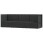 vidaXL Set de muebles de jardín 3 pzas y cojines ratán sintético negro vidaXL Set de muebles de jardín 3 pzas y cojines ratán sintético negro