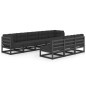 vidaXL Set de muebles de jardín 8 pzas con cojines madera pino negro vidaXL Set de muebles de jardín 8 pzas con cojines madera pino negro