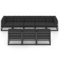 vidaXL Set de muebles de jardín 8 pzas con cojines madera pino negro vidaXL Set de muebles de jardín 8 pzas con cojines madera pino negro