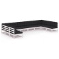 vidaXL Set de muebles de jardín 10 pzas con cojines madera pino blanco vidaXL Set de muebles de jardín 10 pzas con cojines madera pino blanco