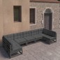 vidaXL Set de muebles de jardín 7 pzas con cojines madera pino negro vidaXL Set de muebles de jardín 7 pzas con cojines madera pino negro