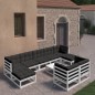 vidaXL Set de muebles de jardín 10 pzas con cojines madera pino blanco vidaXL Set de muebles de jardín 10 pzas con cojines madera pino blanco