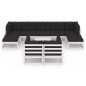 vidaXL Set de muebles de jardín 10 pzas con cojines madera pino blanco vidaXL Set de muebles de jardín 10 pzas con cojines madera pino blanco