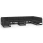 vidaXL Set de muebles de jardín 11 pzas con cojines madera pino negro vidaXL Set de muebles de jardín 11 pzas con cojines madera pino negro