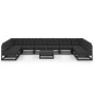 vidaXL Set de muebles de jardín 11 pzas con cojines madera pino negro vidaXL Set de muebles de jardín 11 pzas con cojines madera pino negro