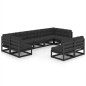 vidaXL Set de muebles de jardín 9 pzas con cojines madera pino negro vidaXL Set de muebles de jardín 9 pzas con cojines madera pino negro