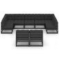 vidaXL Set de muebles de jardín 9 pzas con cojines madera pino negro vidaXL Set de muebles de jardín 9 pzas con cojines madera pino negro