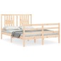 vidaXL Estructura de cama de matrimonio con cabecero madera maciza vidaXL Estructura de cama de matrimonio con cabecero madera maciza