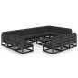 vidaXL Set de muebles de jardín 14 pzas con cojines madera pino negro vidaXL Set de muebles de jardín 14 pzas con cojines madera pino negro