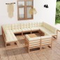 vidaXL Set de muebles de jardín 12 pzs cojines madera pino marrón miel vidaXL Set de muebles de jardín 12 pzs cojines madera pino marrón miel