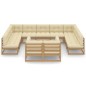 vidaXL Set de muebles de jardín 12 pzs cojines madera pino marrón miel vidaXL Set de muebles de jardín 12 pzs cojines madera pino marrón miel