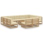 vidaXL Set de muebles de jardín 12 pzs cojines madera pino marrón miel vidaXL Set de muebles de jardín 12 pzs cojines madera pino marrón miel