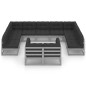 vidaXL Set de muebles de jardín 11 pzas con cojines madera pino gris vidaXL Set de muebles de jardín 11 pzas con cojines madera pino gris