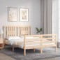 vidaXL Estructura de cama de matrimonio con cabecero madera maciza vidaXL Estructura de cama de matrimonio con cabecero madera maciza
