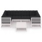 vidaXL Set muebles jardín 7 pzas con cojines madera maciza pino blanco