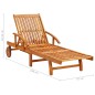 vidaXL Tumbonas con cojines 2 unidades madera maciza de acacia 
