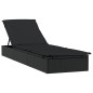 vidaXL Tumbona con toldo redondo ratán sintético negro 211x57x140 cm vidaXL Tumbona con toldo redondo ratán sintético negro 211x57x140 cm
