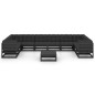 vidaXL Set de muebles de jardín 11 pzas con cojines madera pino negro vidaXL Set de muebles de jardín 11 pzas con cojines madera pino negro