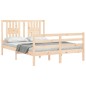 vidaXL Estructura de cama de matrimonio con cabecero madera maciza vidaXL Estructura de cama de matrimonio con cabecero madera maciza