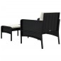 vidaXL Set de muebles de jardín 2 pzas y cojines ratán sintético negro vidaXL Set de muebles de jardín 2 pzas y cojines ratán sintético negro