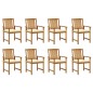 vidaXL Sillas de jardín con cojines 8 uds madera maciza de acacia vidaXL Sillas de jardín con cojines 8 uds madera maciza de acacia