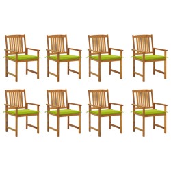 vidaXL Sillas de jardín con cojines 8 uds madera maciza de acacia 