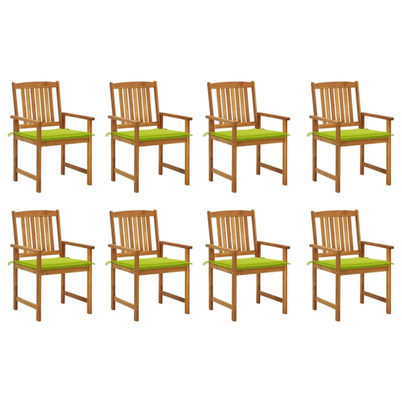 vidaXL Sillas de jardín con cojines 8 uds madera maciza de acacia vidaXL Sillas de jardín con cojines 8 uds madera maciza de acacia