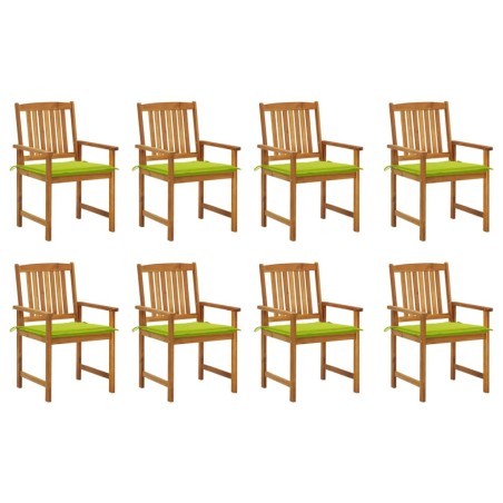 vidaXL Sillas de jardín con cojines 8 uds madera maciza de acacia 