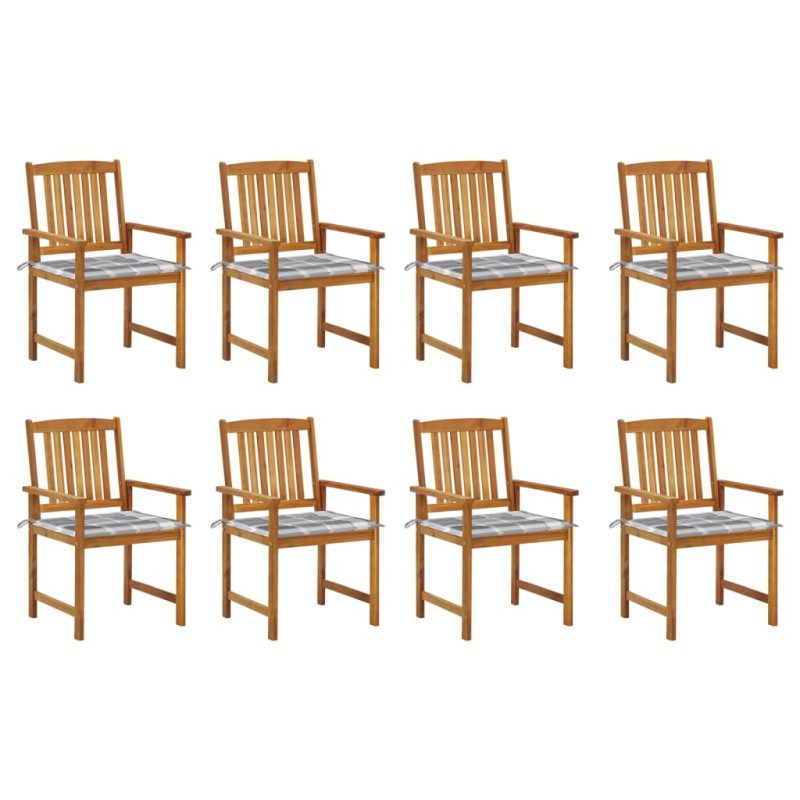 vidaXL Sillas de jardín con cojines 8 uds madera maciza de acacia vidaXL Sillas de jardín con cojines 8 uds madera maciza de acacia