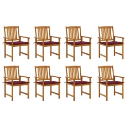 vidaXL Sillas de jardín con cojines 8 uds madera maciza de acacia 