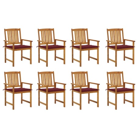 vidaXL Sillas de jardín con cojines 8 uds madera maciza de acacia 