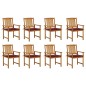 vidaXL Sillas de jardín con cojines 8 uds madera maciza de acacia vidaXL Sillas de jardín con cojines 8 uds madera maciza de acacia