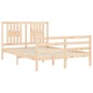 vidaXL Estructura de cama de matrimonio con cabecero madera maciza vidaXL Estructura de cama de matrimonio con cabecero madera maciza