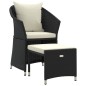 vidaXL Set de muebles de jardín 2 pzas y cojines ratán sintético negro vidaXL Set de muebles de jardín 2 pzas y cojines ratán sintético negro